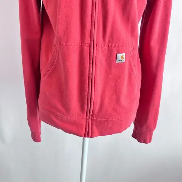 Women's Red Zip-Up Hoodie - Picture 5 of 12